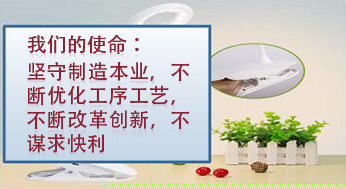 我們的使命：堅(jiān)守制造本業(yè)，不斷優(yōu)化工序工藝，不斷改革創(chuàng)新，不謀求快利